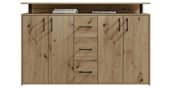 SIDEBOARD 139/90/34 cm  in Eiche Artisan  - Eiche Artisan, KONVENTIONELL, Holzwerkstoff/Kunststoff (139/90/34cm) - Carryhome