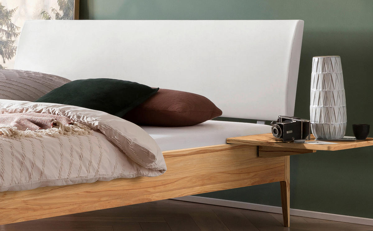 BETT 160/200 cm  in Weiß, Buchefarben  - Buchefarben/Weiß, KONVENTIONELL, Holz (160/200cm) - Hasena