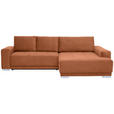 ECKSOFA inkl. Funktionen  in Flachgewebe Braun  293/195 cm  - Silberfarben/Braun, Design, Holz/Textil (293/195cm) - Cantus