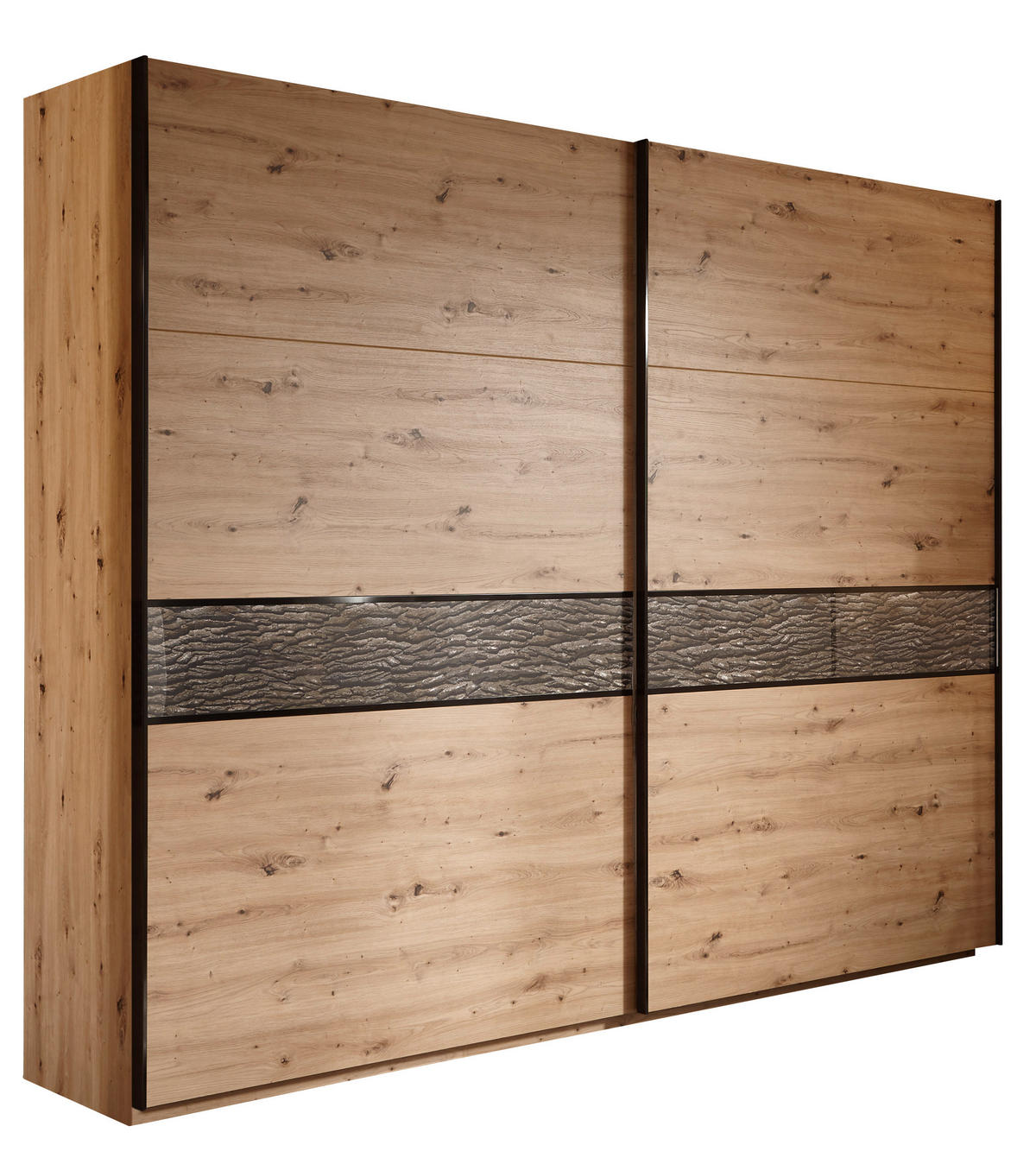 SCHWEBETÜRENSCHRANK in Eichefarben, Eiche Artisan  - Eichefarben/Anthrazit, Konventionell, Holzwerkstoff/Metall (240/226/63cm) - Xora