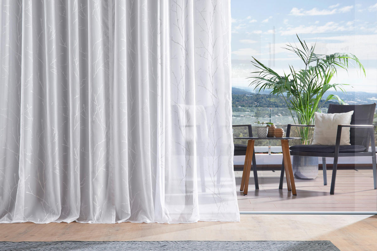 FERTIGVORHANG halbtransparent  - Weiss, Konventionell, Textil (140/245cm) - Esposa