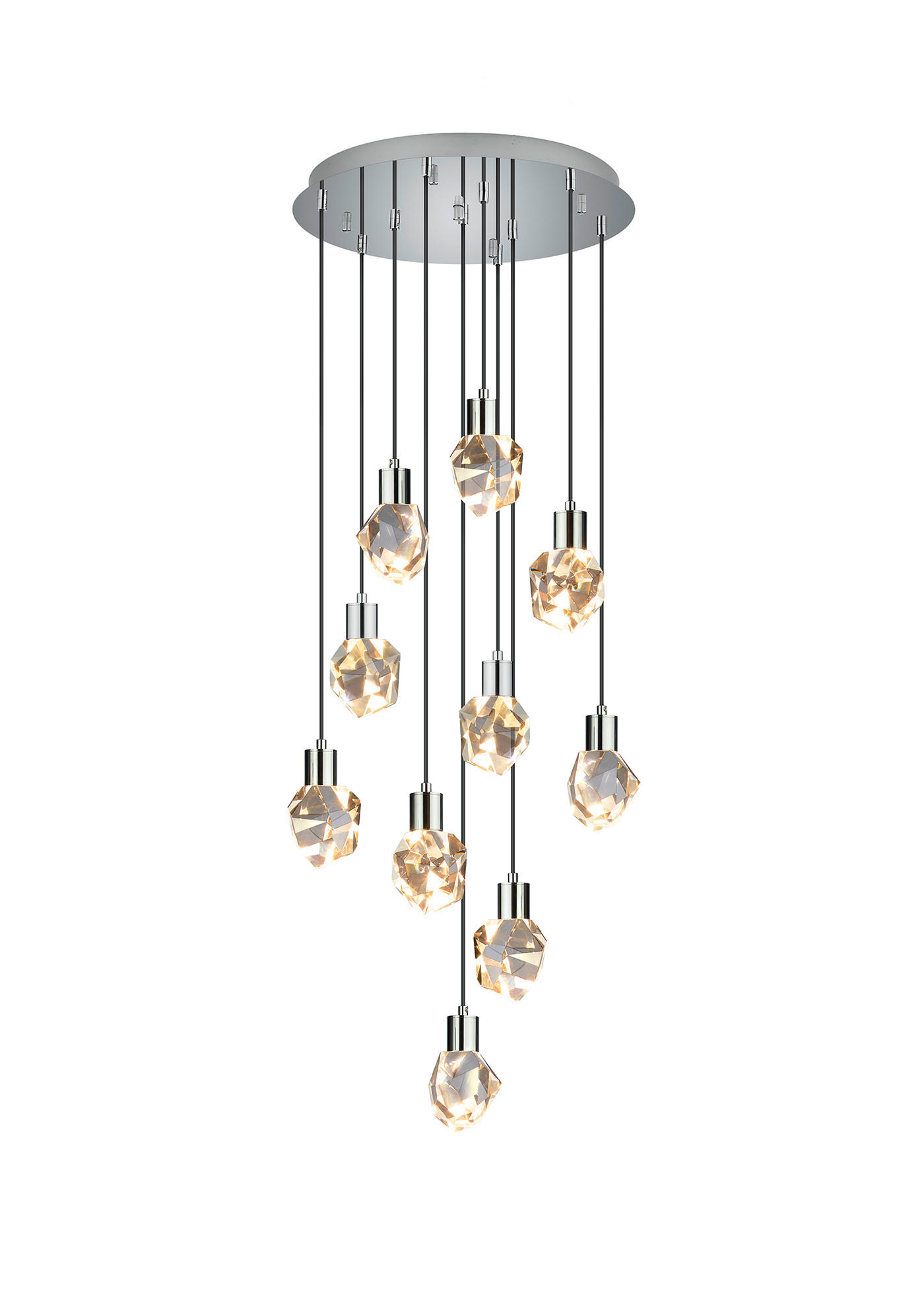HÄNGLAMPA I KRISTALL 52/150 cm  - kromfärg/transparent, Design, metall/glas (52/150cm)