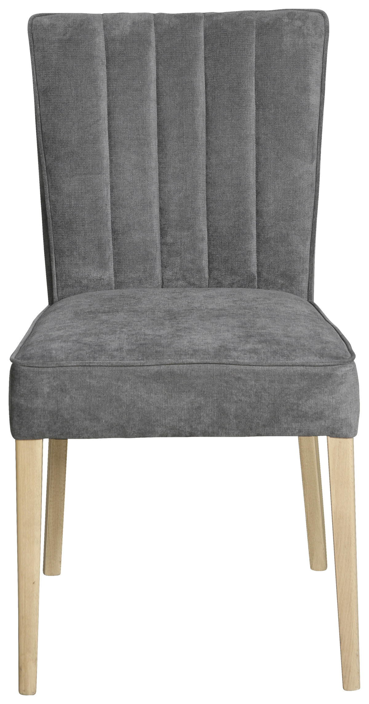 STUHL Webstoff Dunkelgrau  - Dunkelgrau/Buchefarben, KONVENTIONELL, Holz/Textil (47/88/61cm) - Carryhome