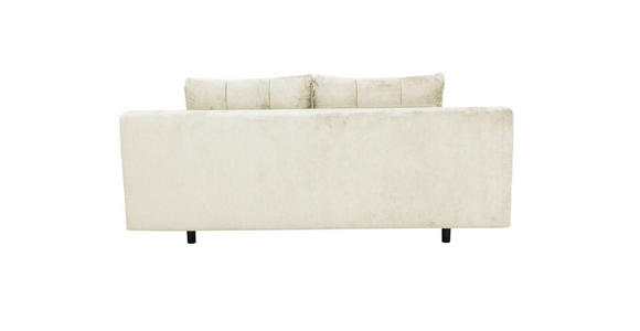 SCHLAFSOFA  mit Liegefunktion, Schlafen auf Sitzhöhe, Rücken echt Chenille Creme  - Creme/Schwarz, KONVENTIONELL, Textil/Metall (203/94/96cm) - Carryhome