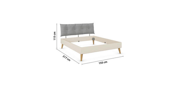 BETT 180/200 cm  in Champagner  - Wildeiche/Champagner, Design, Holz/Holzwerkstoff (180/200cm) - Carryhome