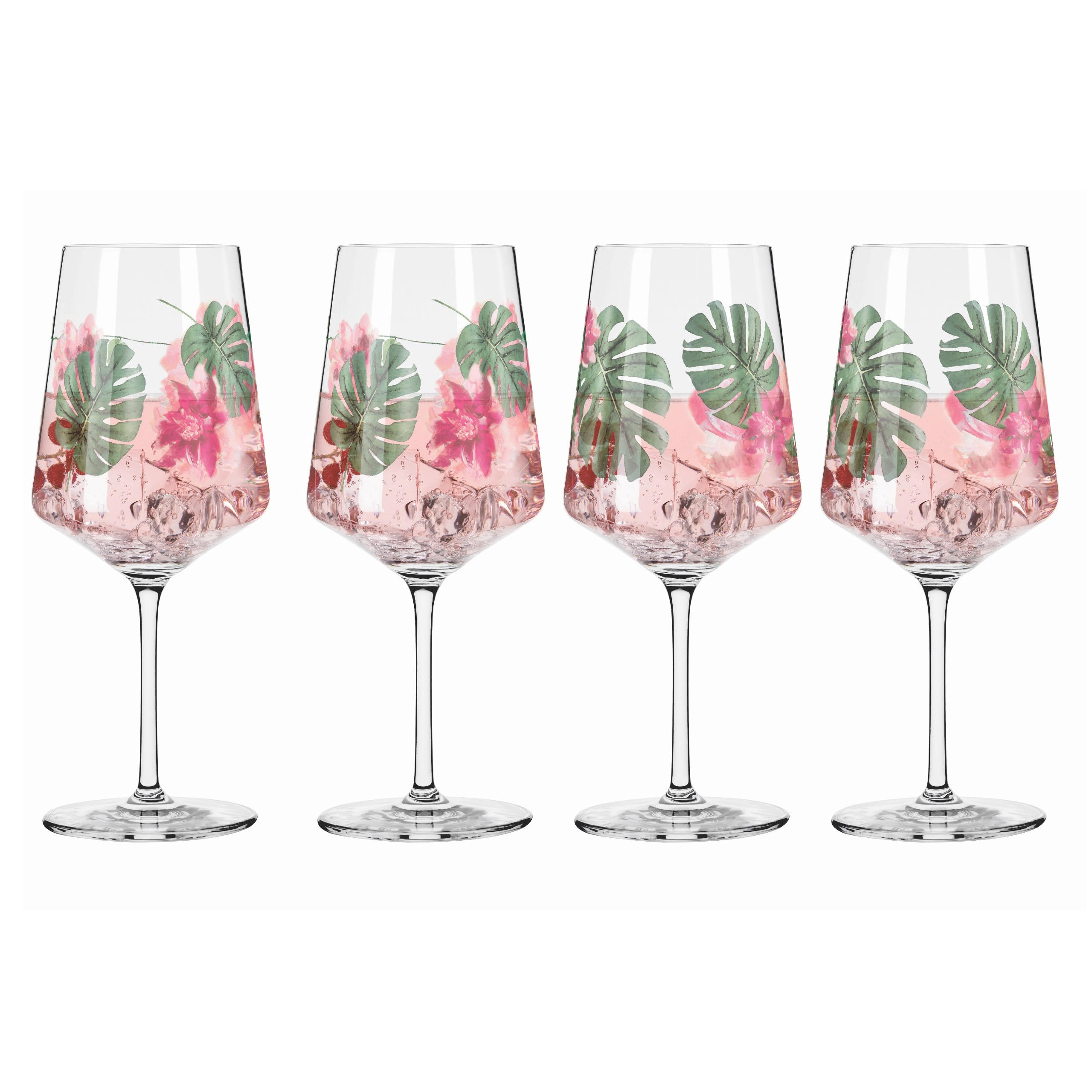 GLÄSERSET Sommersonett  4-teilig  - Transparent/Rosa, Design, Glas (9.3/22.5cm) - Ritzenhoff