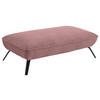 HOCKER in Textil Altrosa  - Schwarz/Altrosa, Design, Textil/Metall (142/43/80cm) - Moderano