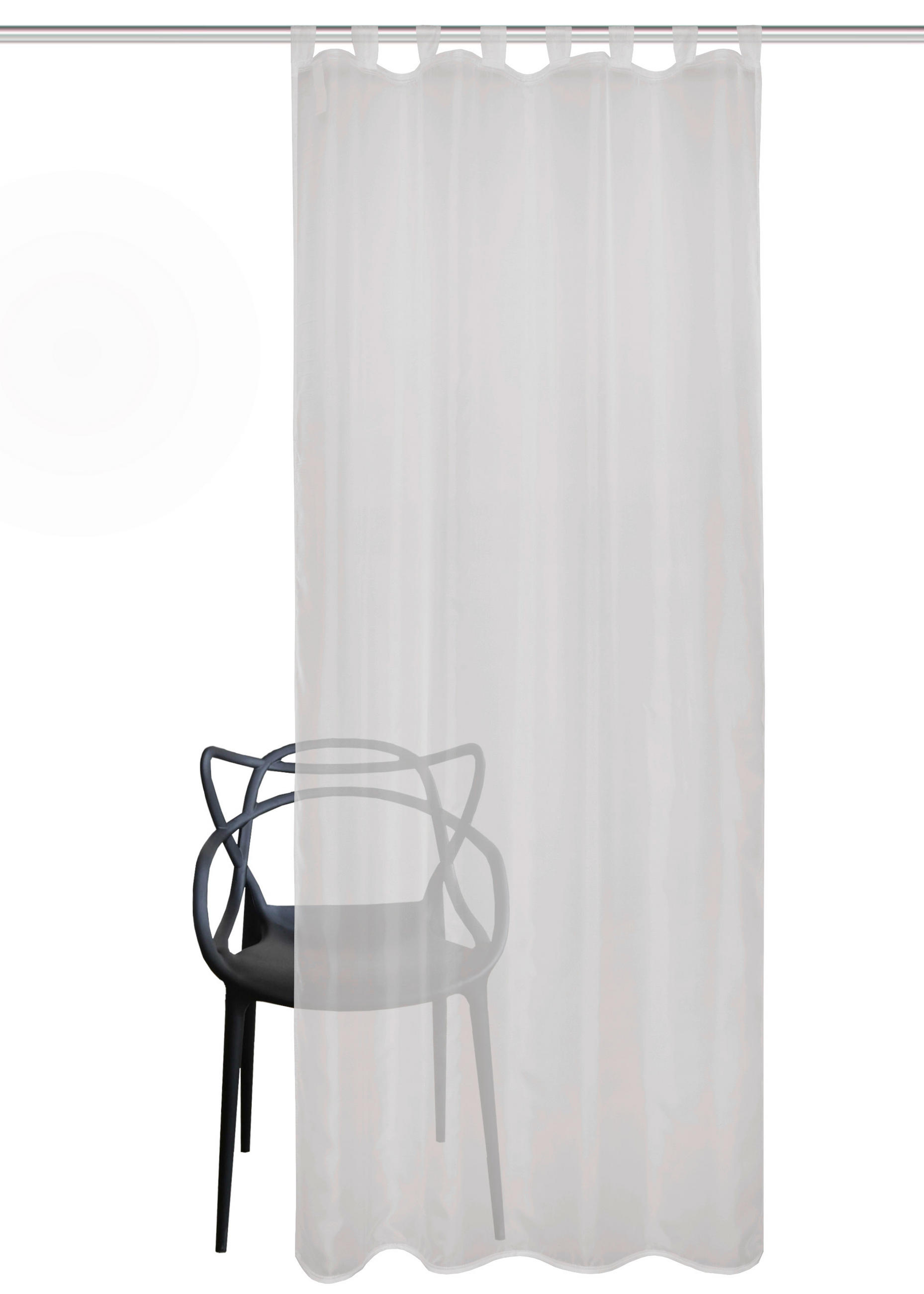 SCHLAUFENVORHANG transparent  - Grau Hochglanz, Basics, Textil (135/245cm)