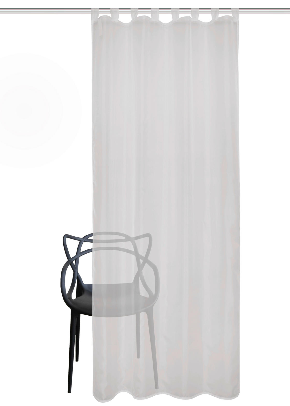 SCHLAUFENVORHANG transparent  - Grau Hochglanz, Basics, Textil (135/245cm)