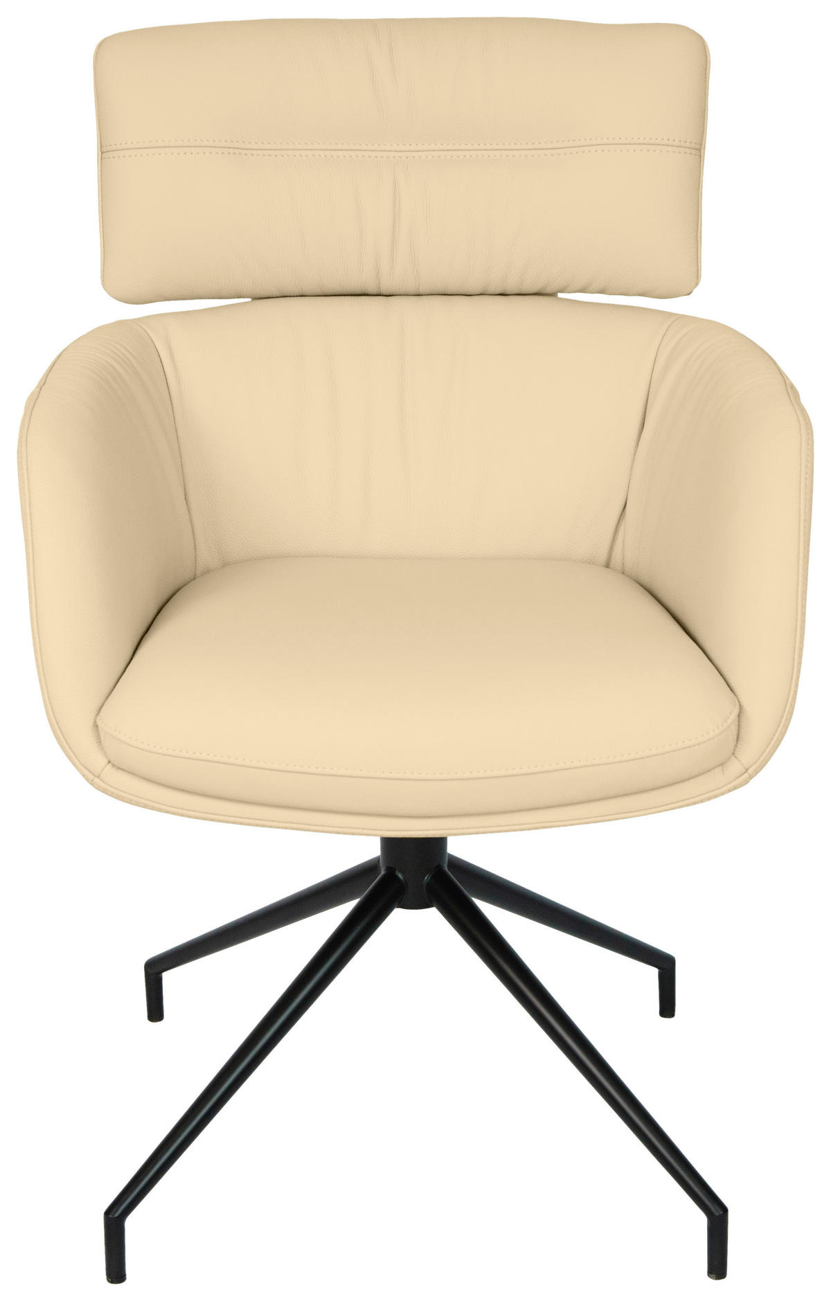 ARMLEHNSTUHL  in Eisen Echtleder pigmentiert  - Beige/Walnussfarben, Design, Leder/Holz (62/92/66cm) - Dieter Knoll