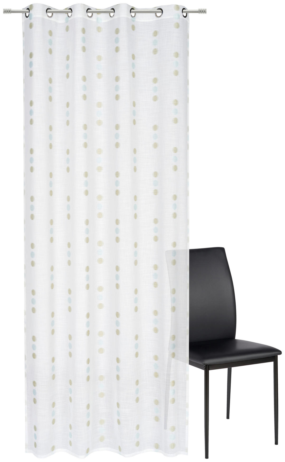 ZAVJESA S RINGOVIMA zelena, višebojno, tirkizna, bijela  140/280 cm  - bijela/zelena, Lifestyle, tekstil (140/280cm) - Esposa