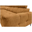 ECKSOFA in Struktur Dunkelgelb  - Dunkelgelb/Schwarz, MODERN, Textil/Metall (212/254cm) - Carryhome