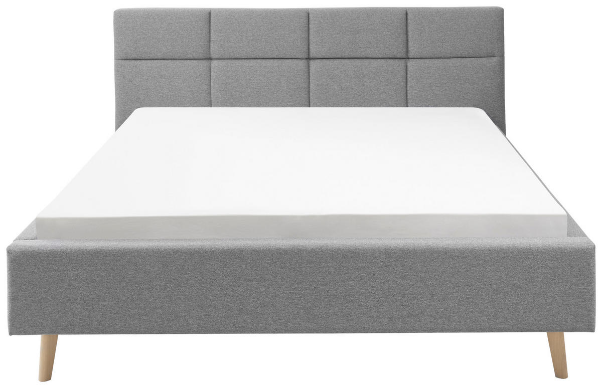 POLSTERBETT 180/200 cm  in Hellgrau  - Eichefarben/Hellgrau, KONVENTIONELL, Holz/Textil (180/200cm) - SetOne by Musterring