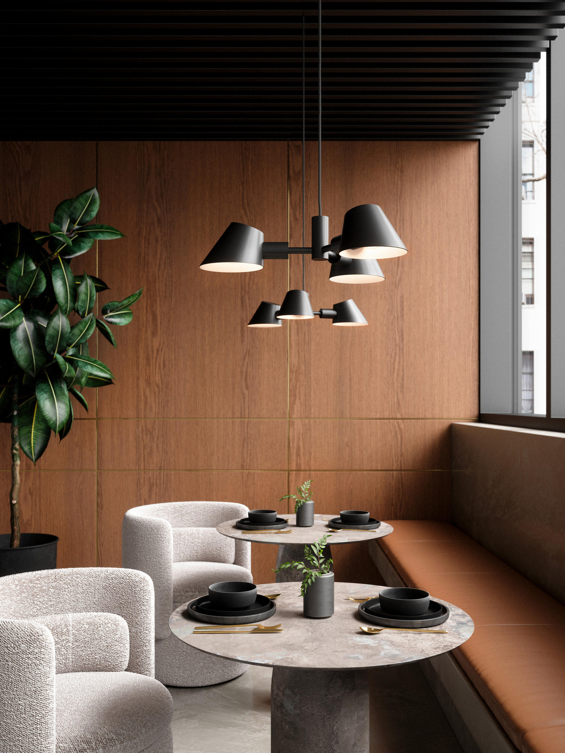 HÄNGELEUCHTE Stay 60/12/100 cm   - Schwarz, Design, Metall (60/12/100cm) - Nordlux