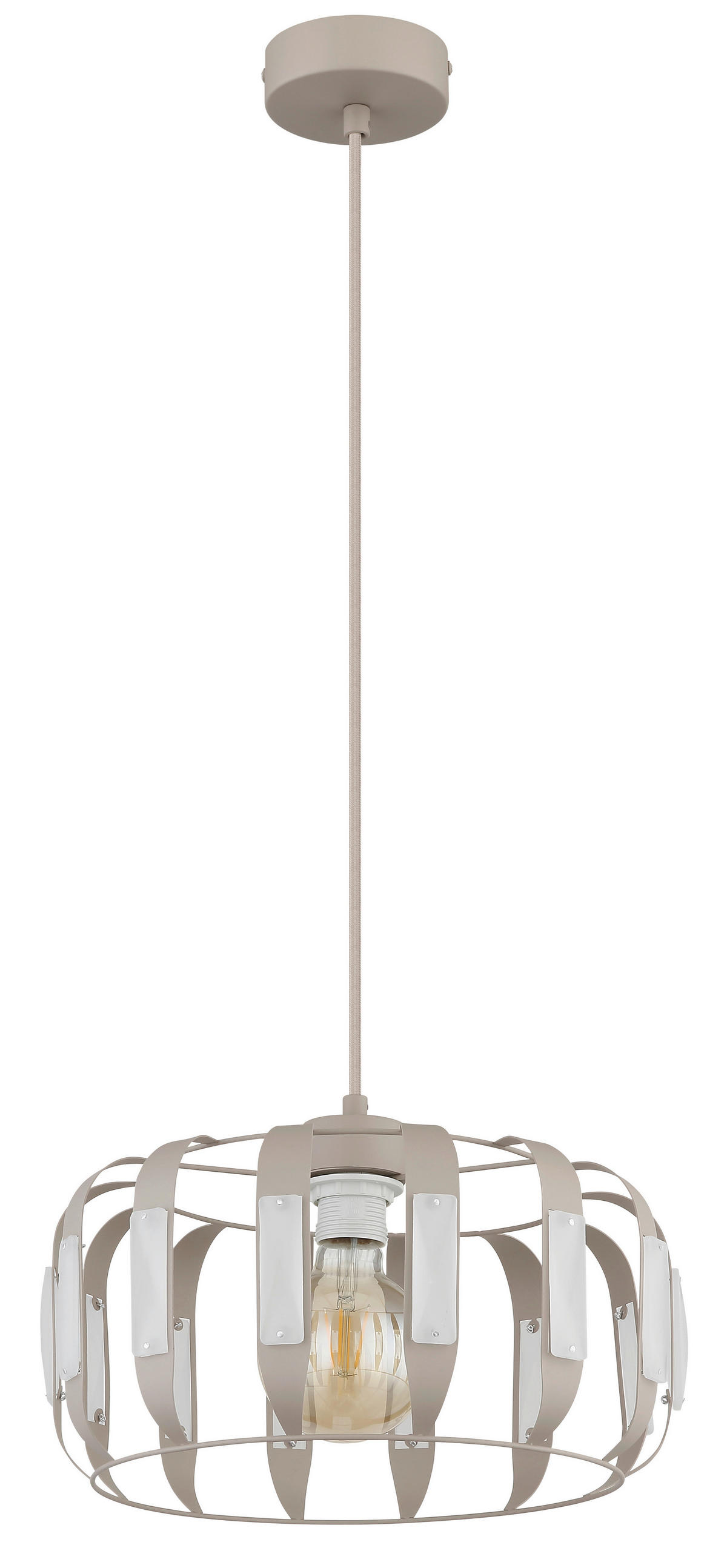 HÄNGELEUCHTE Arlen 35/120 cm   - Sandfarben/Beige, Design, Glas/Textil (35/120cm) - Globo