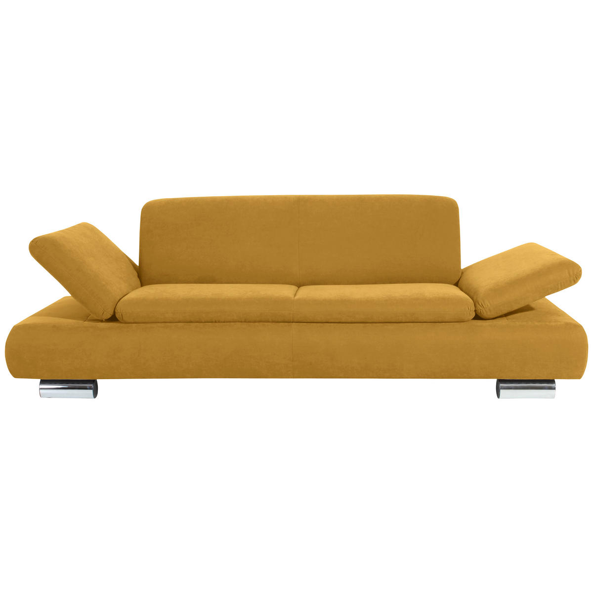 2,5-SITZER Velours Gelb  - Gelb, Design, Textil/Metall (221/76/90cm) - Max Winzer