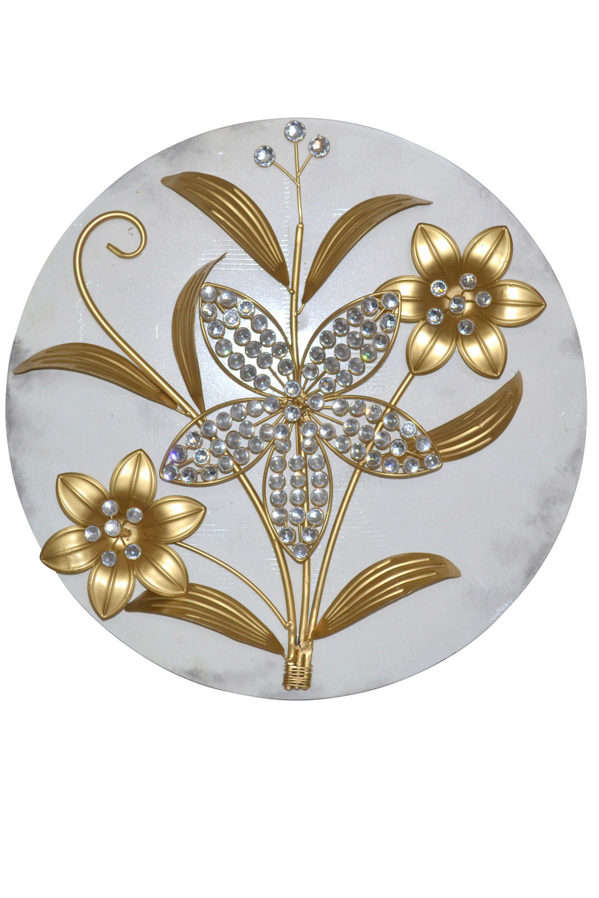 WANDDEKO Metall, Holzwerkstoff  - Goldfarben/Creme, Design, Holzwerkstoff/Metall (7/45/45cm) - MID.YOU