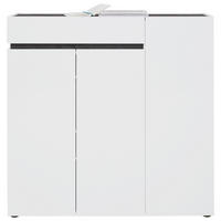 SKRINKA NA TOPÁNKY, antracitová, biela, 120/115/34 cm - čierna/biela, Design, kompozitné drevo/plast (120/115/34cm) - Voleo