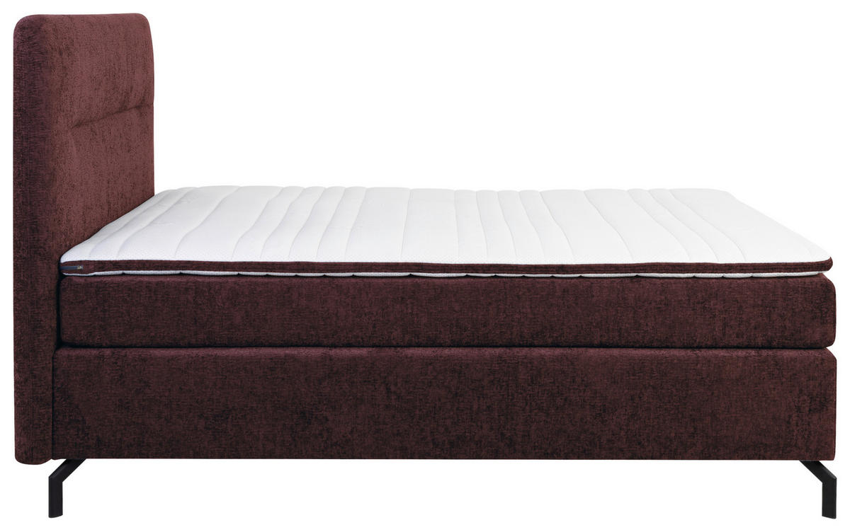 BOXSPRINGBETT 140/200 cm  in Dunkelrot  - Schwarz/Dunkelrot, Design, Textil/Metall (140/200cm) - Esposa