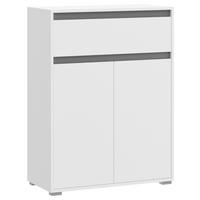 SCHUHSCHRANK Grau  - Silberfarben/Grau, KONVENTIONELL, Holzwerkstoff/Kunststoff (76/102/35cm) - MID.YOU