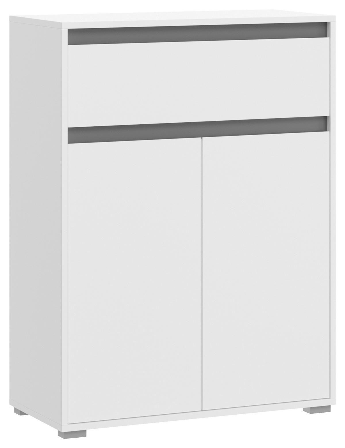 SCHUHSCHRANK Grau  - Silberfarben/Grau, KONVENTIONELL, Holzwerkstoff/Kunststoff (76/102/35cm) - MID.YOU