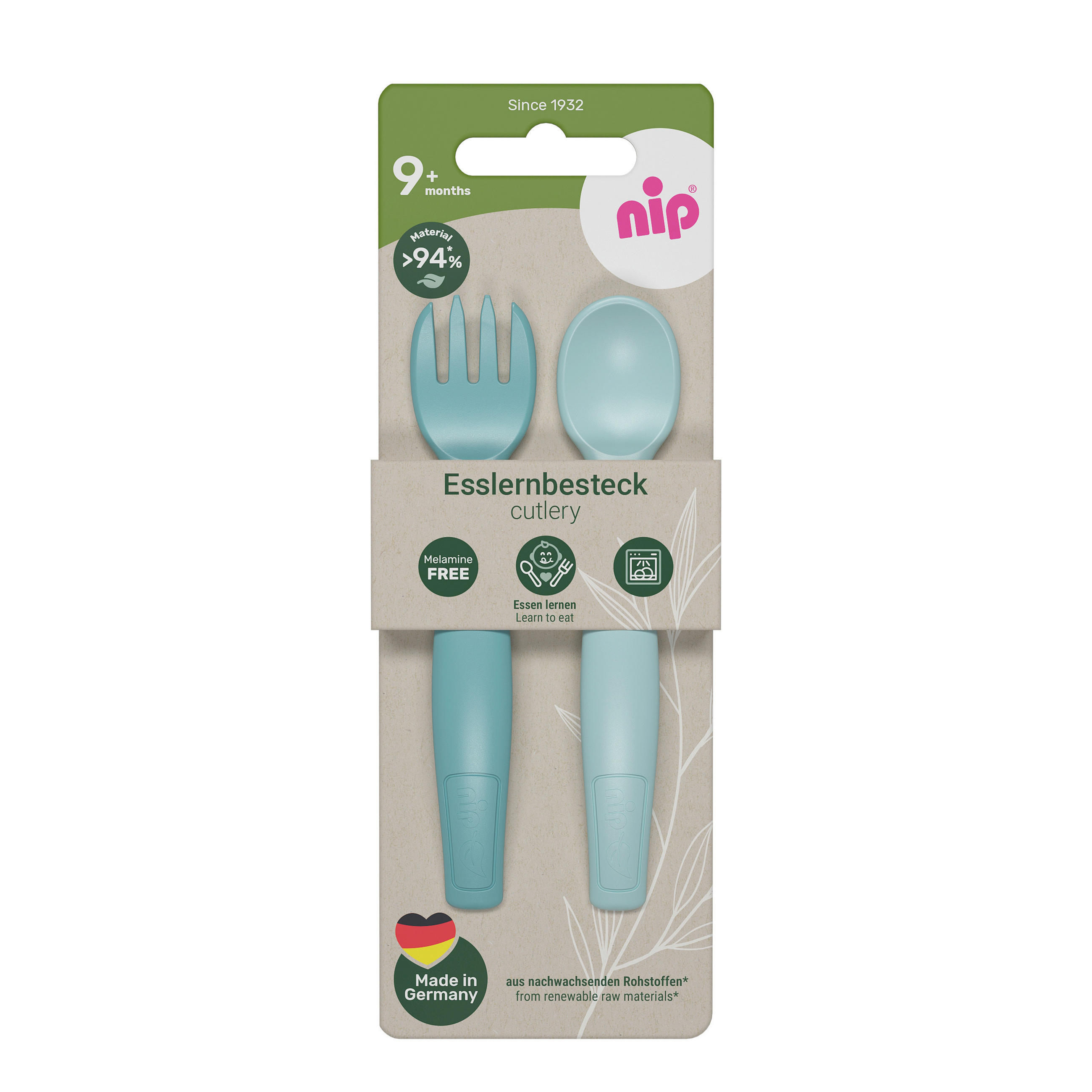 DETSKÝ PRÍBOR - pastelová modrá, Basics, prírodné materiály (7/20/2cm)