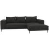 ECKSCHLAFSOFA Struktur Graphitfarben  - Schwarz/Graphitfarben, MODERN, Textil/Metall (295/170cm) - Trendmanufaktur