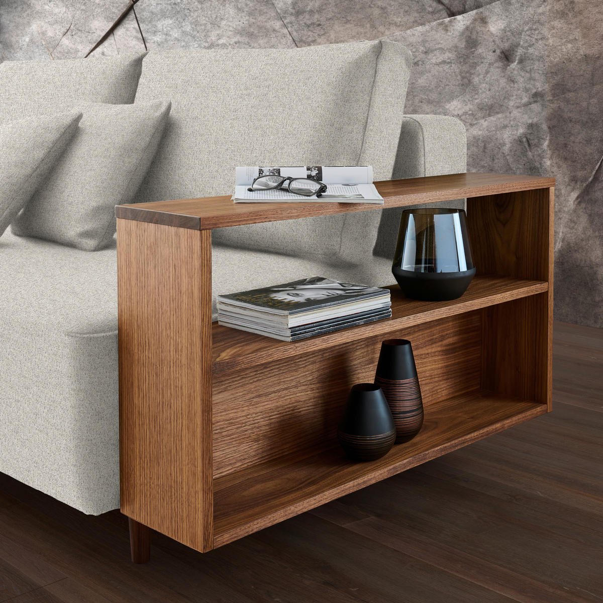 SCHLAFSOFA in Textil Ecru  - Ecru/Nussbaumfarben, Natur, Holz/Textil (228/90/100cm) - Joka