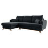 ECKSOFA in Chenille Dunkelgrau  - Dunkelgrau/Naturfarben, Holz/Textil (157/235cm) - MID.YOU