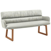 SITZBANK 200/86/68 cm Mikrofaser Grün Wildeiche massiv  - Wildeiche/Grün, Design, Holz/Textil (200/86/68cm) - Valdera