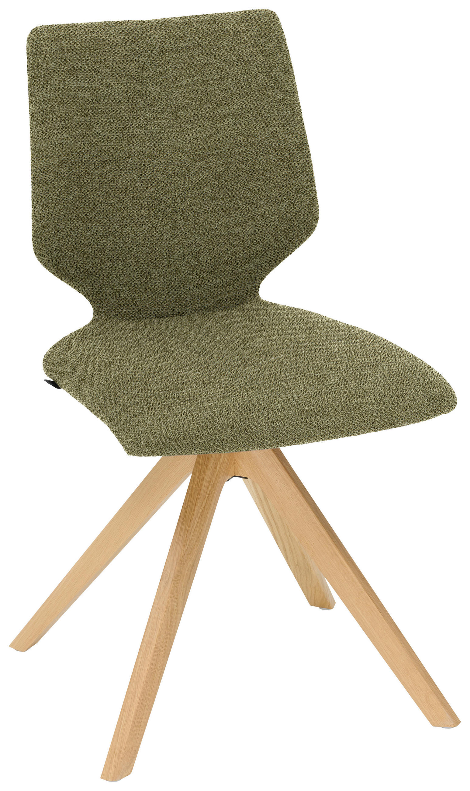 STUHL Struktur  - Eichefarben/Hellgrün, Design, Holz/Textil (50/92/64cm) - Venjakob