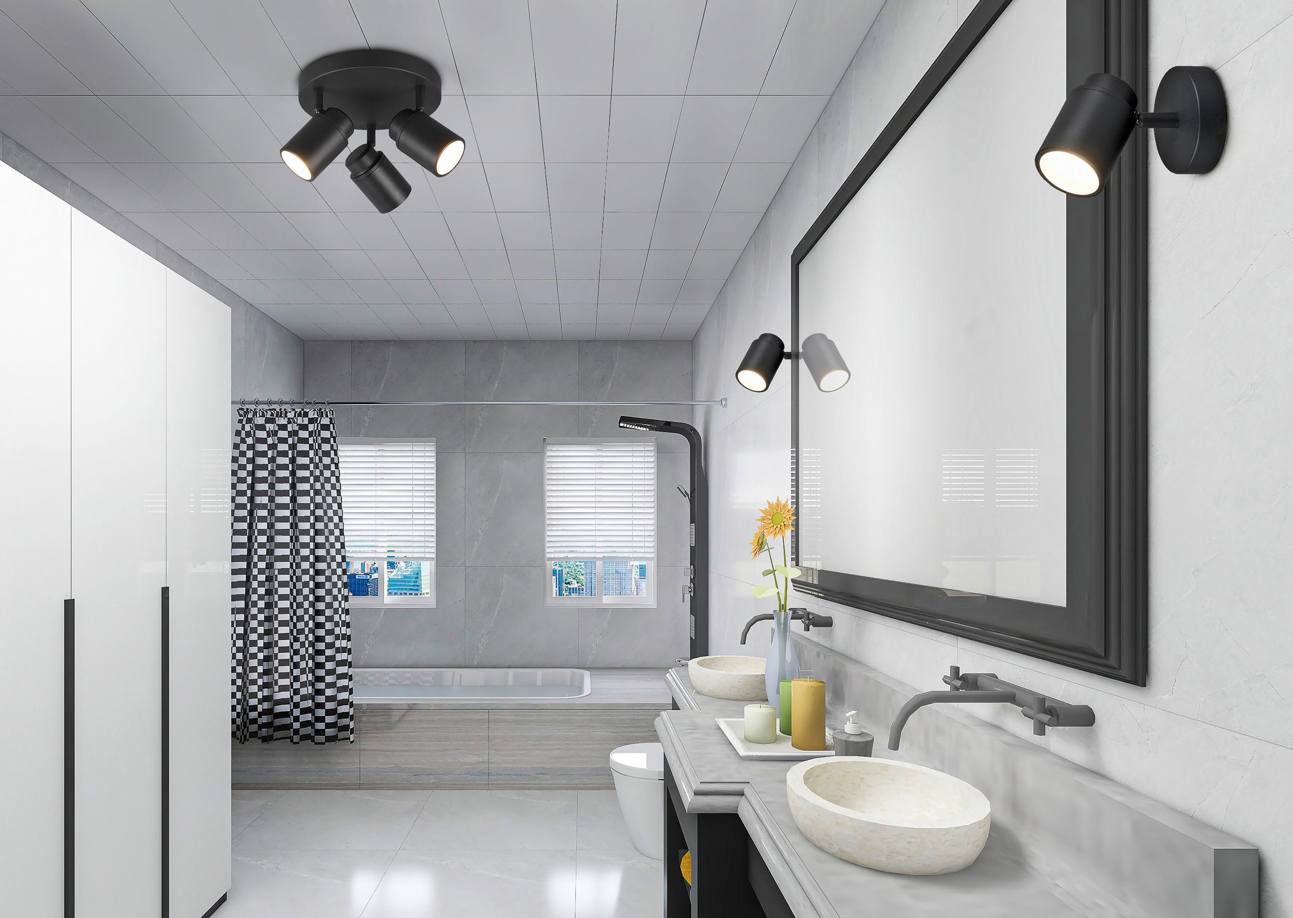 STRAHLER Angelo 20/15 cm   - Schwarz, KONVENTIONELL, Metall (20/15cm) - Trio Leuchten