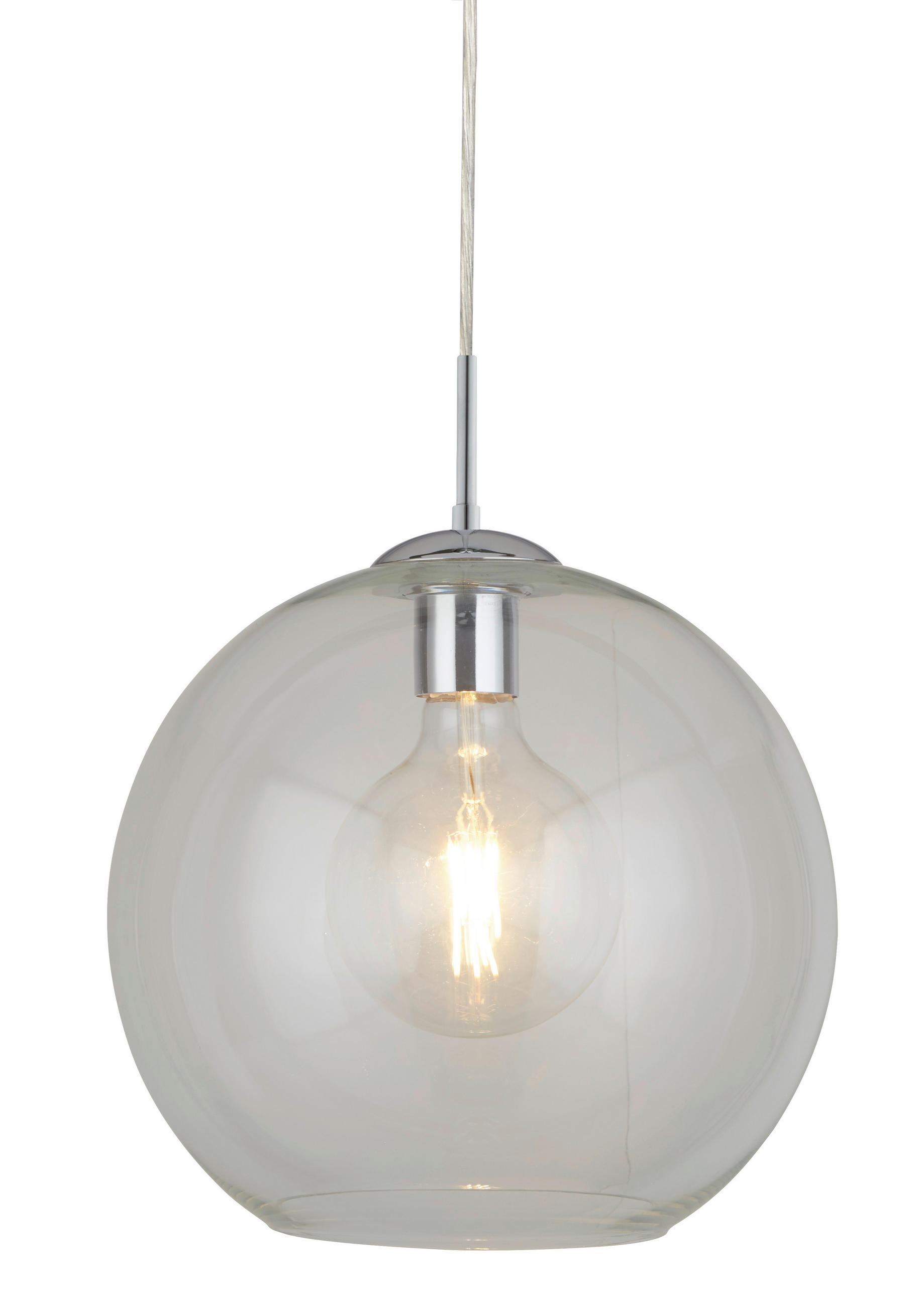 HÄNGELEUCHTE 30/120 cm  - Chromfarben, Design, Glas/Metall (30/120cm)