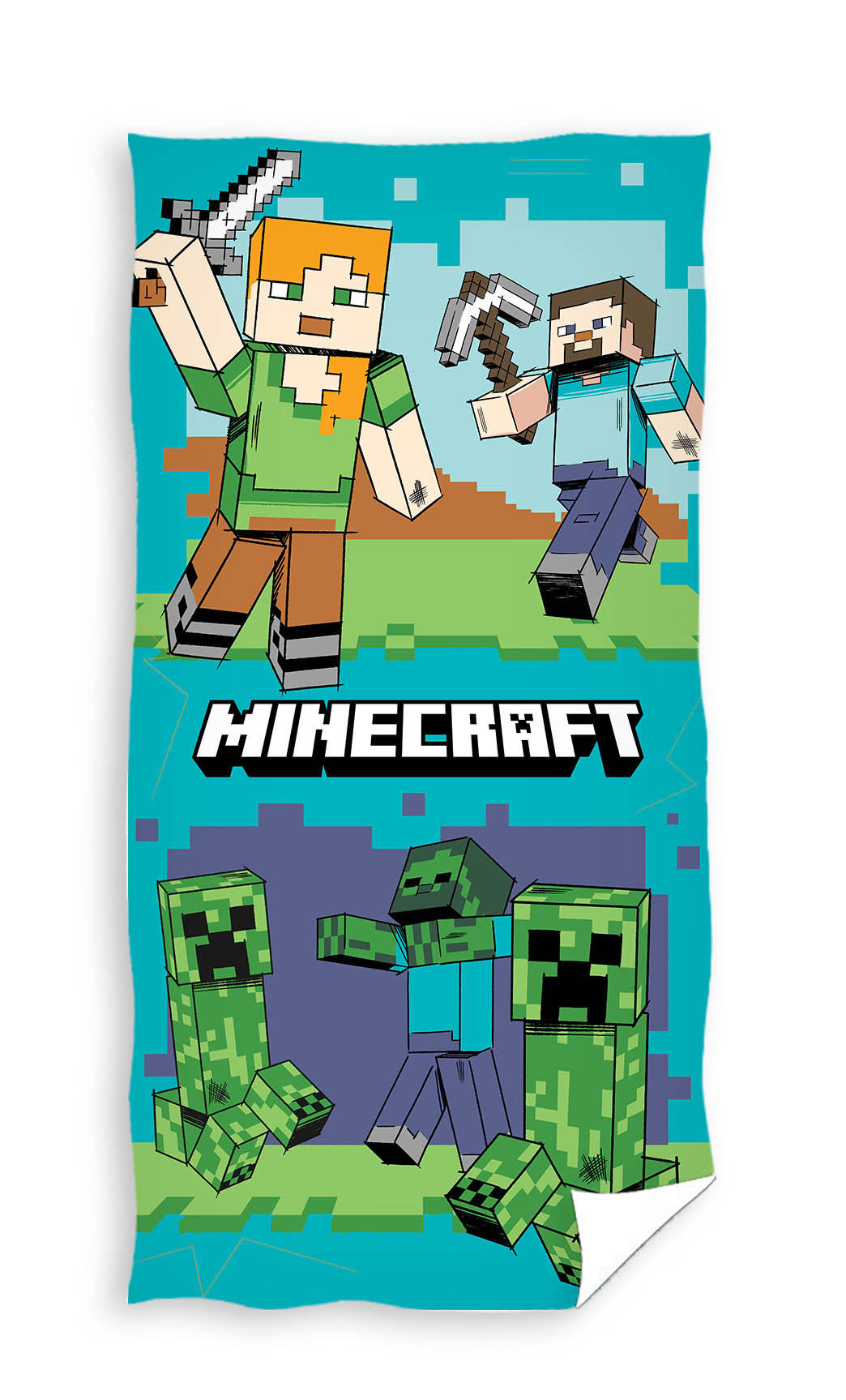 BRISAČA ZA NA PLAŽO  MINECRAFT     70/140 cm        večbarvno  - večbarvno, Basics, tekstil (70/140cm) - Minecraft