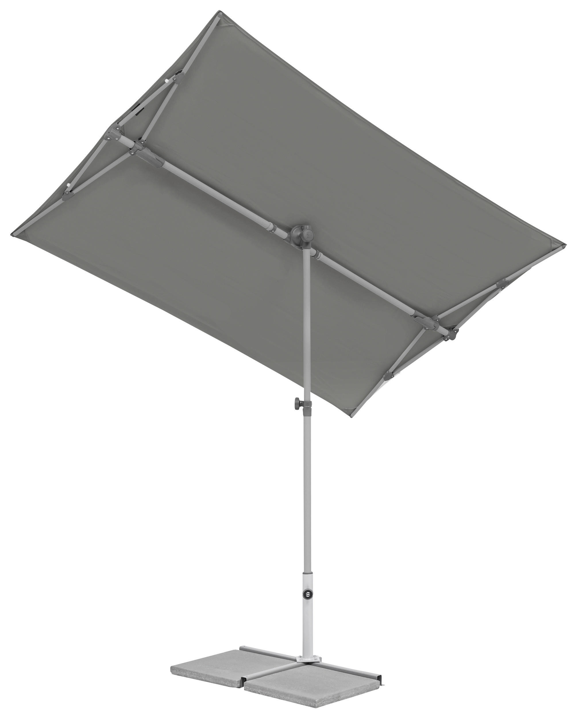 SONNENSCHIRM  195/140 cm  - Platinfarben/Grau, KONVENTIONELL, Metall (195/140cm) - Suncomfort by Glatz