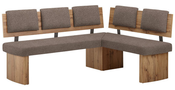 ECKBANK 180/140 cm in Braun, Eichefarben - Eichefarben/Braun, KONVENTIONELL, Holzwerkstoff/Textil (180/140cm) - Cantus