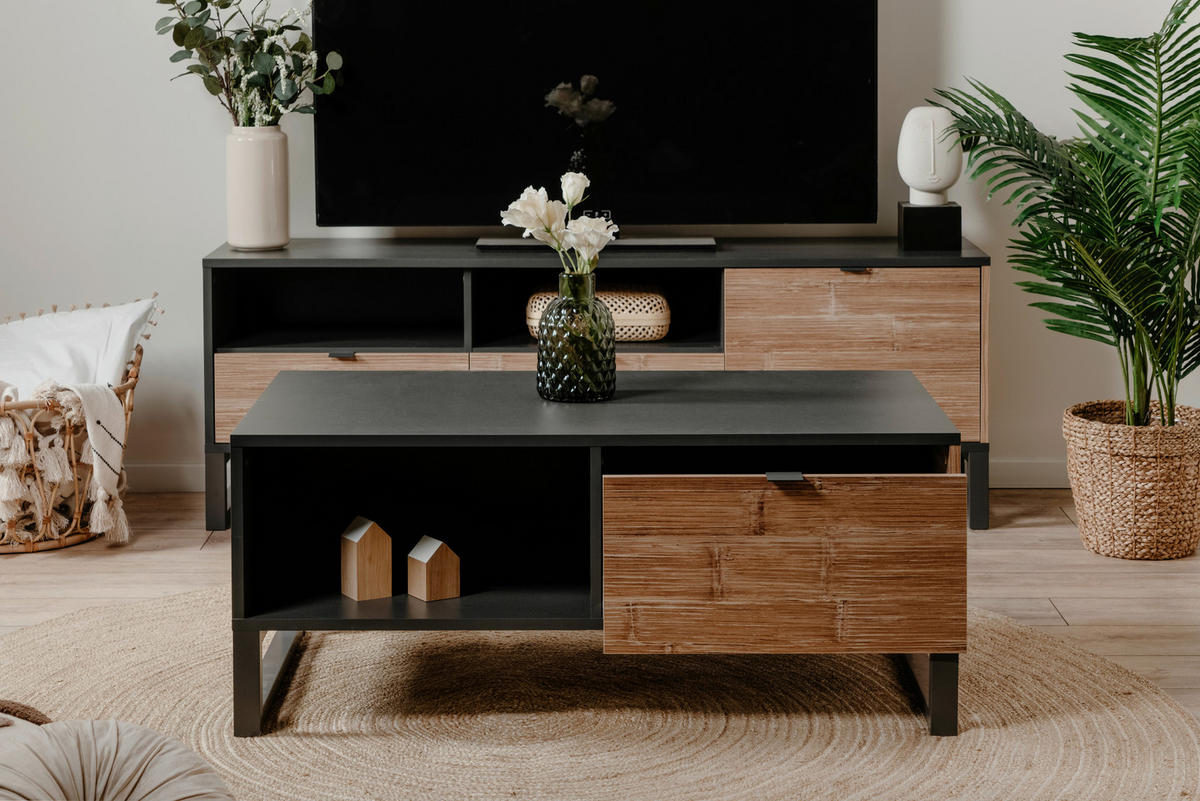 COUCHTISCH in Holzwerkstoff 108/45/60 cm  - Hellbraun/Anthrazit, Design, Holzwerkstoff/Kunststoff (108/45/60cm) - MID.YOU