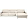 ECKSOFA in Echtleder Beige  - Chromfarben/Beige, Design, Leder/Metall (291/176cm) - Valdera