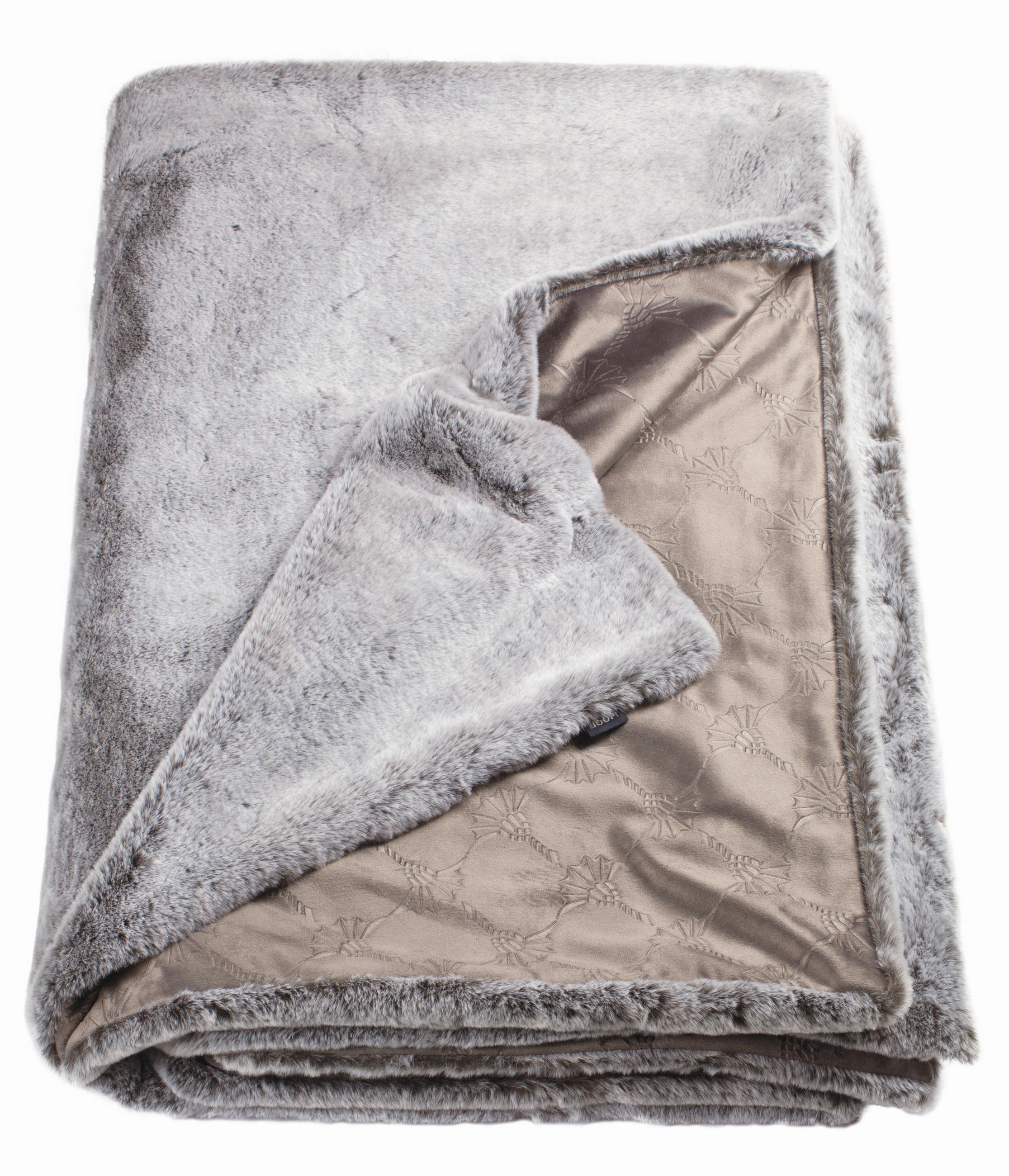 FELLDECKE FUR 130/170 cm  - Schlammfarben/Grau, Design, Textil (130/170cm) - Joop!