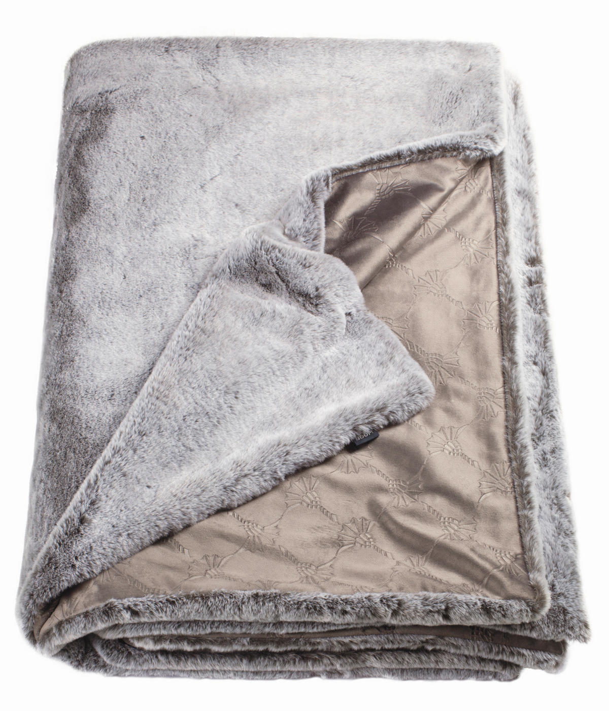 FELLDECKE FUR 130/170 cm  - Schlammfarben/Grau, Design, Textil (130/170cm) - Joop!