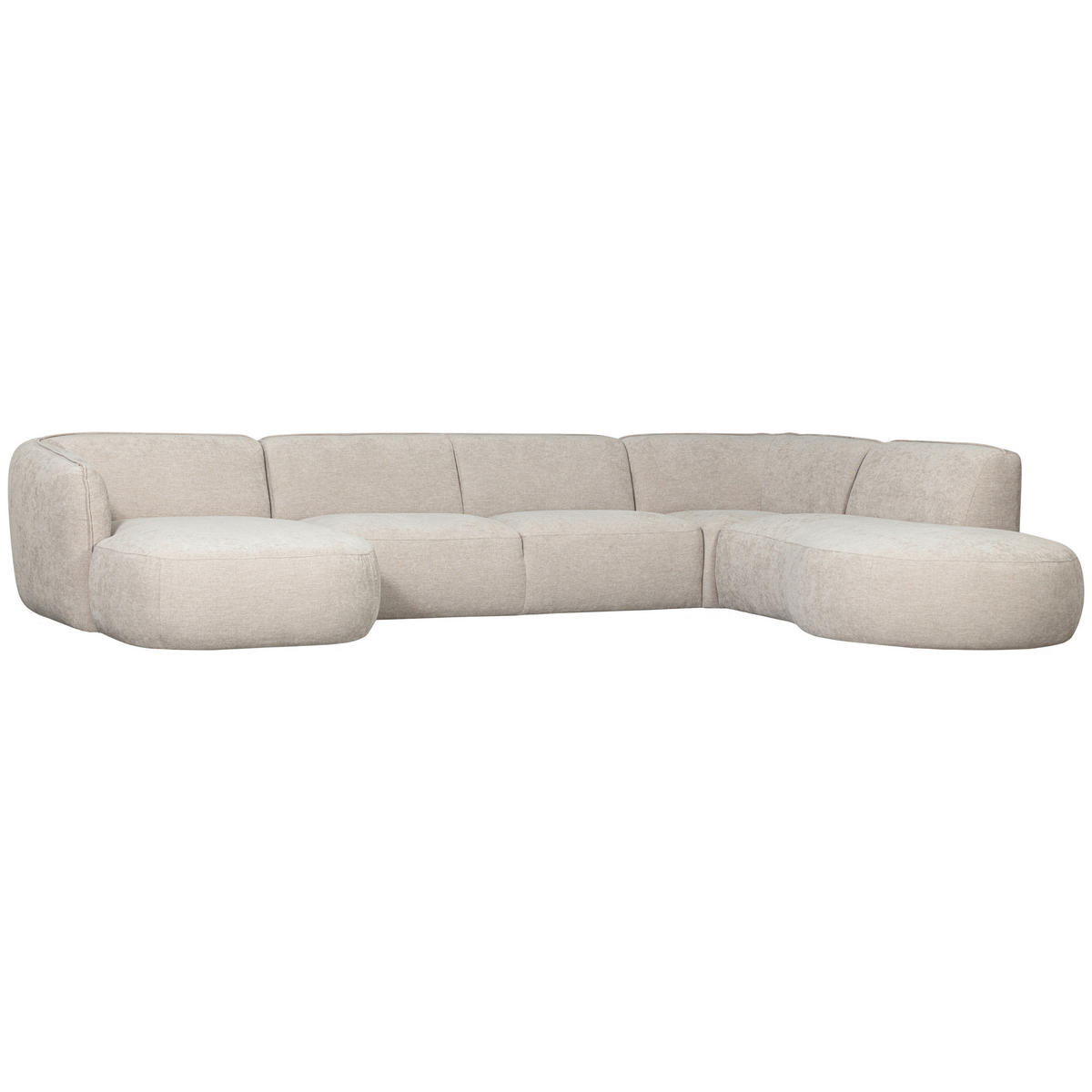 ECKSOFA Polly Sandfarben Webstoff  - Sandfarben/Schwarz, Design, Textil (150/353/245cm) - Livetastic
