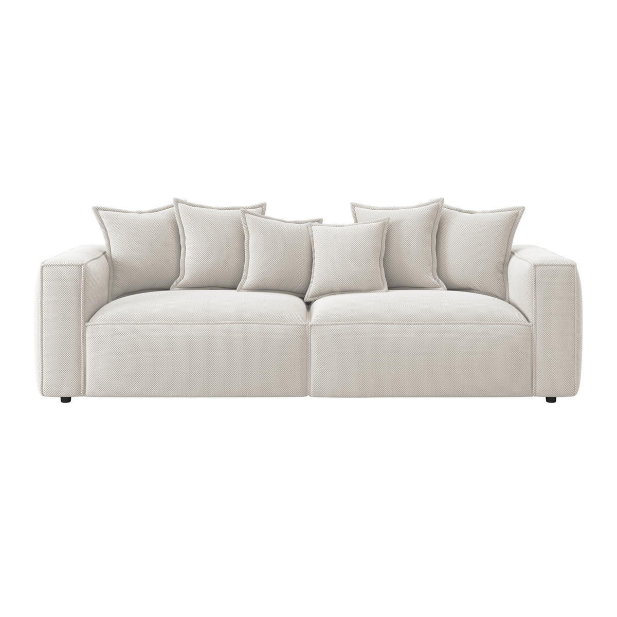 BIGSOFA in Mikrofaser Creme  - Creme/Schwarz, Modern, Textil (280/72/109cm) - MID.YOU
