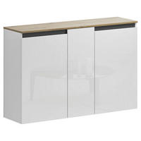 SCHUHSCHRANK Anthrazit, Weiß, Eiche Artisan  - Anthrazit/Weiß, Design, Holzwerkstoff (129,7/85/35,1cm) - Xora