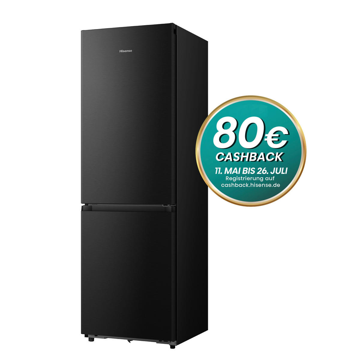 KÜHL-GEFRIER-KOMBINATION 59,5/185,6/60 cm RB5K330GSFC  - Schwarz, Design, Metall (59,5/185,6/60cm) - Hisense