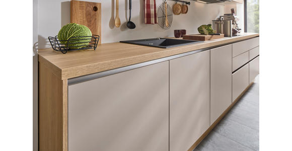 KÜCHENLEERBLOCK XO 15 344 cm  in Grau, Eichefarben  - Edelstahlfarben/Eichefarben, Design, Holzwerkstoff/Metall (344cm) - Xora