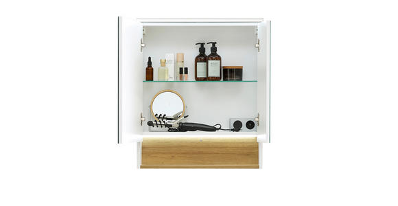 SPIEGELSCHRANK 60/71,6/21,4 cm  - Weiß, KONVENTIONELL, Glas/Holzwerkstoff (60/71,6/21,4cm) - Xora