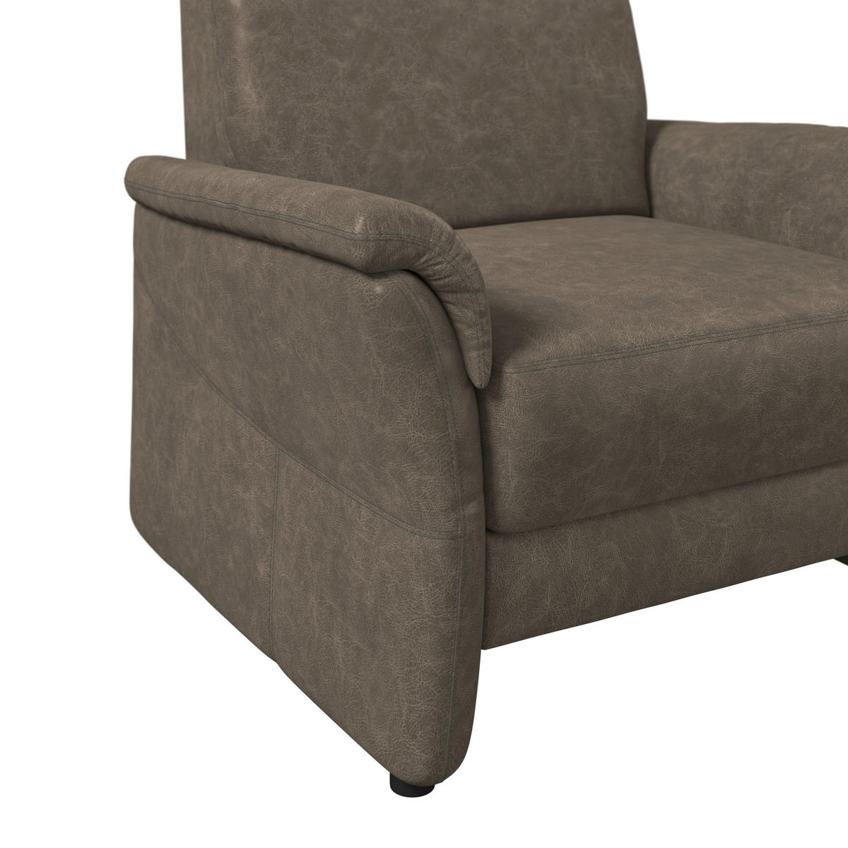 SESSEL Mikrofaser Graubraun  - Graubraun/Schwarz, Konventionell, Kunststoff/Textil (104/98/91cm) - Elegando