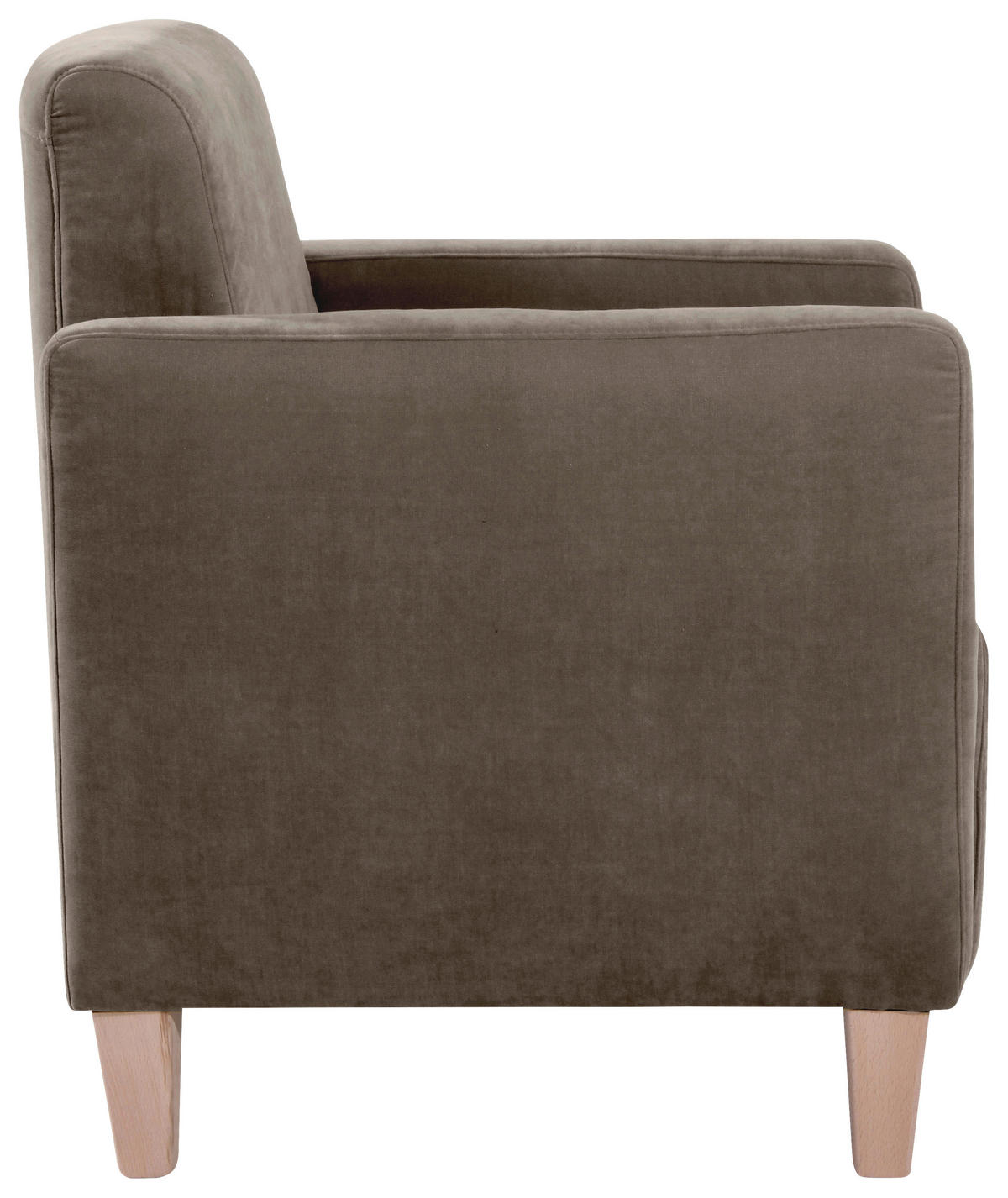 SESSEL in Velours Sahara  - Naturfarben/Sahara, Design, Holz/Textil (71/81/70cm) - Max Winzer