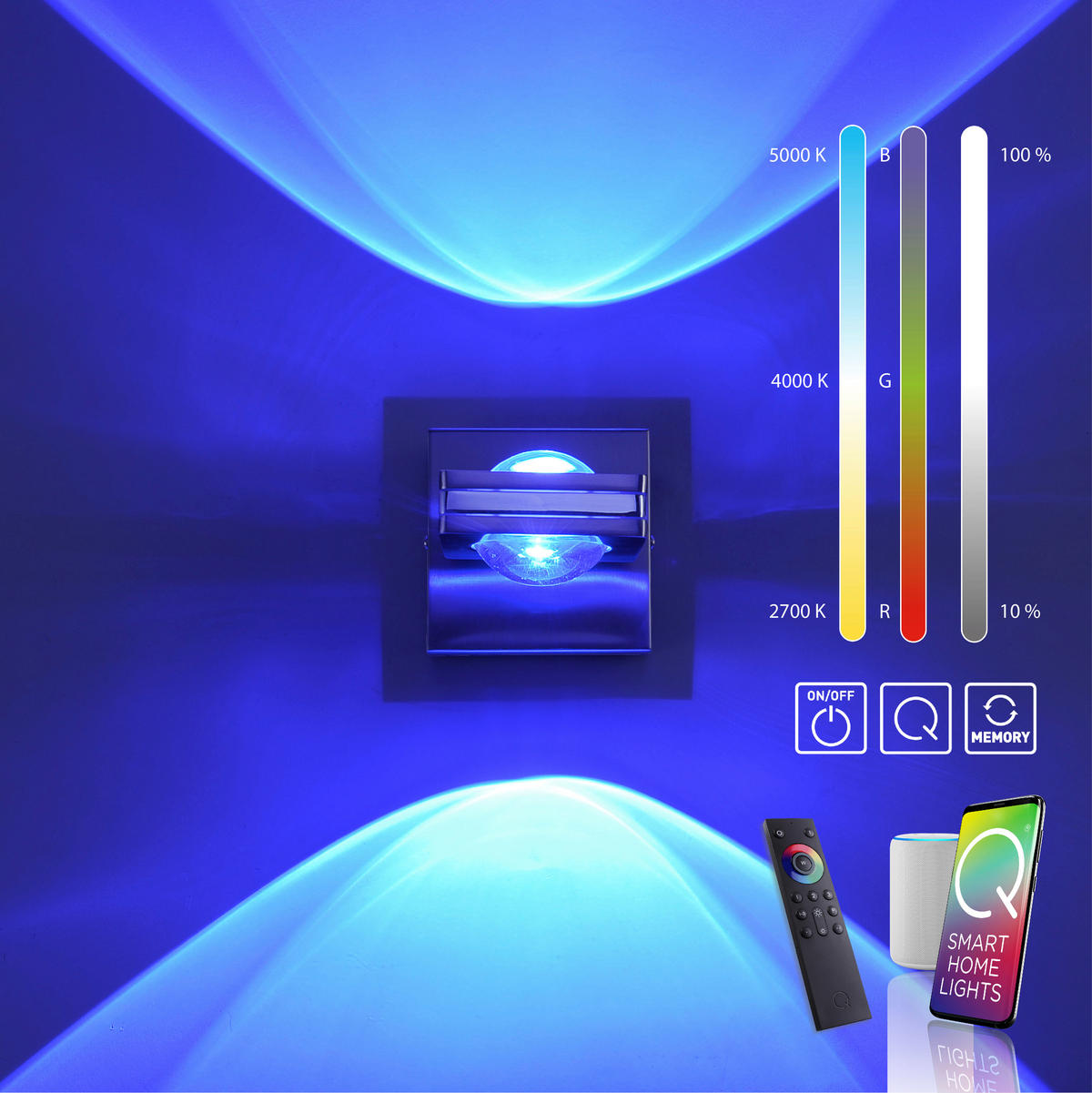 LED-WANDLEUCHTE  15/11/11 cm    - Edelstahlfarben, LIFESTYLE, Glas/Kunststoff (15/11/11cm) - Just Light