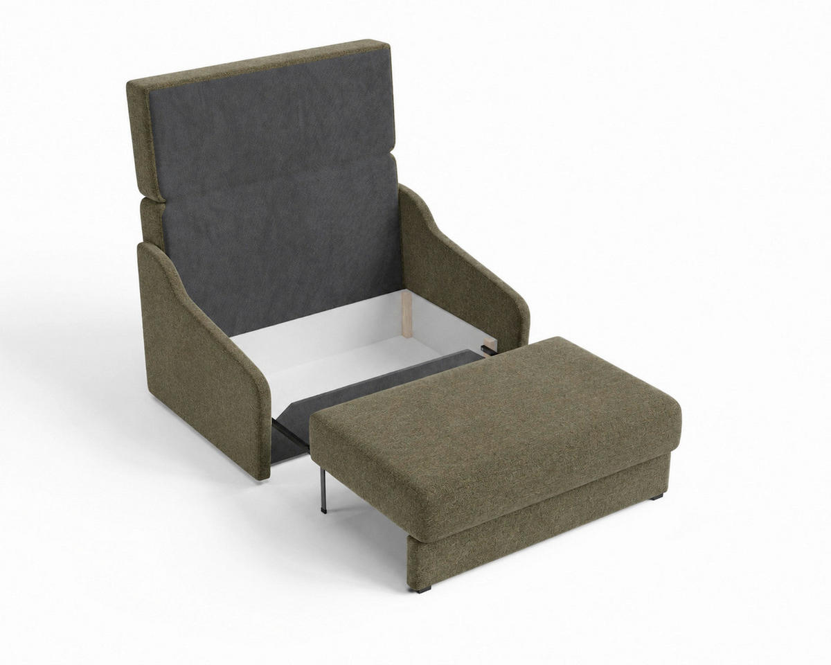 SCHLAFSOFA Dunkelgrün  - Dunkelgrün/Schwarz, Design, Kunststoff/Textil (136/86/113cm) - MID.YOU